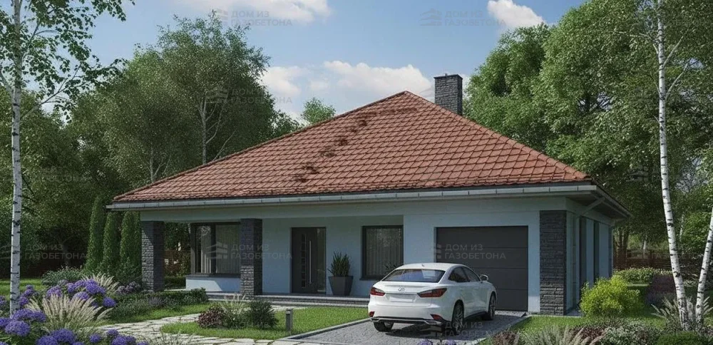 Проект Одноэтажный дом 13 на 15, 134 м2