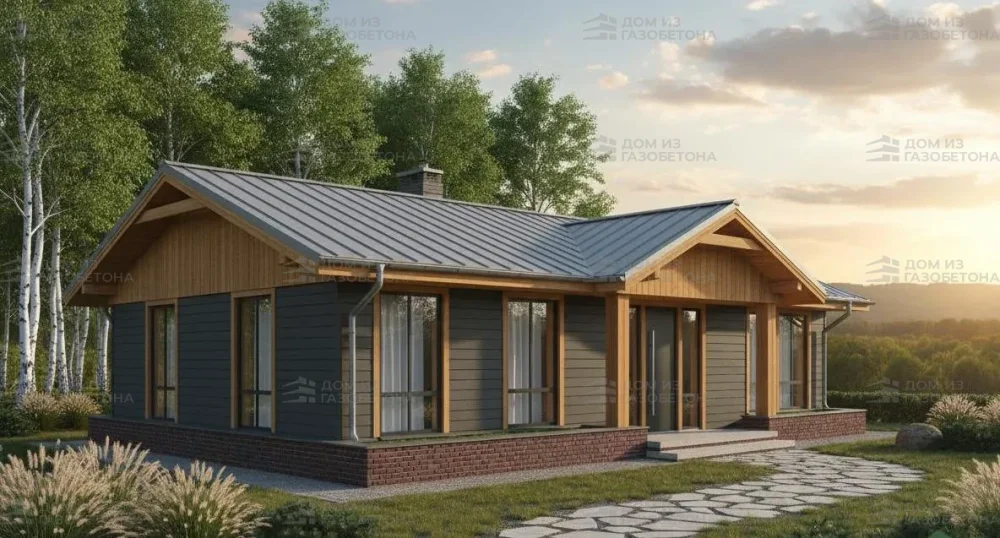 Проект Одноэтажный дом 8 на 12, 73 м2