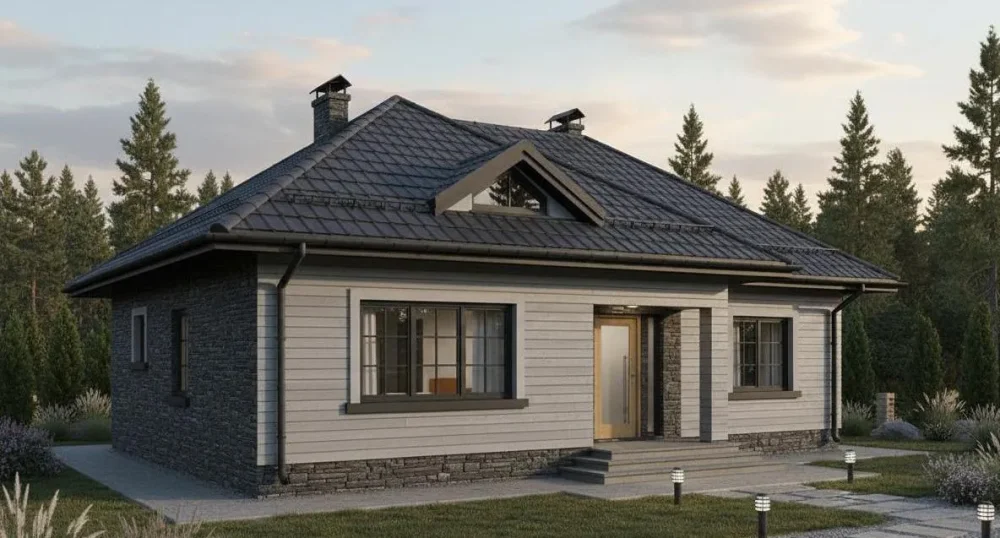 Проект Одноэтажный дом 13 на 15, 113 м2